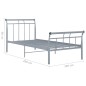 vidaXL Bettgestell Grau Metall 100x200 cm vidaXL Bettgestell Grau Metall 100x200 cm