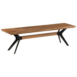 vidaXL Esszimmerbank Akazienholz Massiv und Stahl 160 x 40 x 45 cm