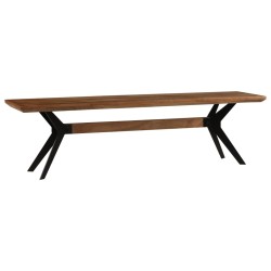 vidaXL Esszimmerbank Akazienholz Massiv und Stahl 160 x 40 x 45 cm