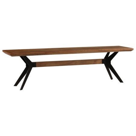 vidaXL Esszimmerbank Akazienholz Massiv und Stahl 160 x 40 x 45 cm