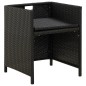 Gartenstühle mit Kissen 4 Stk. Poly Rattan Schwarz Gartenstühle mit Kissen 4 Stk. Poly Rattan Schwarz