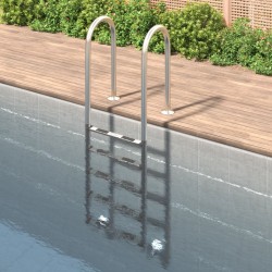 vidaXL Pool-Leiter 54x38x211 cm Edelstahl 304