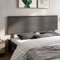 vidaXL Kopfteil Grau 204x6x82,5 cm Massivholz Kiefer