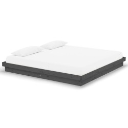 vidaXL Massivholzbett Grau 200x200 cm