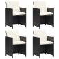 Gartenstühle 4 Stk. Poly Rattan Schwarz Gartenstühle 4 Stk. Poly Rattan Schwarz