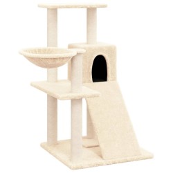 vidaXL Kratzbaum mit Sisal-Kratzsäulen Creme 82 cm
