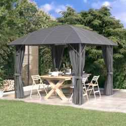 vidaXL Pavillon mit Seitenwänden & Bogendach 3x3 m Anthrazit