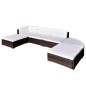 vidaXL 6-tlg. Garten-Lounge-Set mit Kissen Poly Rattan Braun vidaXL 6-tlg. Garten-Lounge-Set mit Kissen Poly Rattan Braun