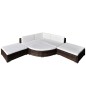 vidaXL 6-tlg. Garten-Lounge-Set mit Kissen Poly Rattan Braun vidaXL 6-tlg. Garten-Lounge-Set mit Kissen Poly Rattan Braun