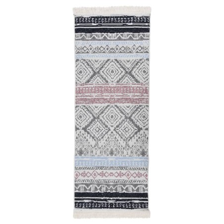 vidaXL Teppich Rosa und Aquamarin 100x300 cm Baumwolle