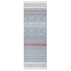 vidaXL Teppich Rosa und Aquamarin 100x300 cm Baumwolle