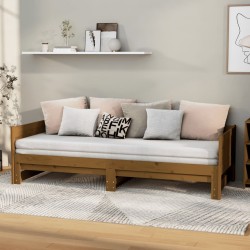 vidaXL Ausziehbares Tagesbett Braun Massivholz Kiefer 2x(90x190) cm