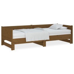 vidaXL Ausziehbares Tagesbett Braun Massivholz Kiefer 2x(90x190) cm