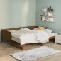 vidaXL Ausziehbares Tagesbett Braun Massivholz Kiefer 2x(90x190) cm vidaXL Ausziehbares Tagesbett Braun Massivholz Kiefer 2x(90x190) cm