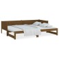 vidaXL Ausziehbares Tagesbett Braun Massivholz Kiefer 2x(90x190) cm vidaXL Ausziehbares Tagesbett Braun Massivholz Kiefer 2x(90x190) cm