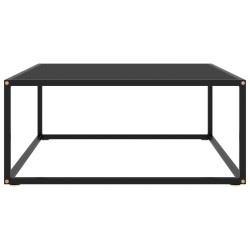 vidaXL Couchtisch Schwarz mit Schwarzem Glas 80x80x35 cm