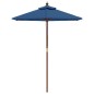 vidaXL Sonnenschirm mit Holzmast Azurblau 196x231 cm vidaXL Sonnenschirm mit Holzmast Azurblau 196x231 cm