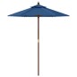 vidaXL Sonnenschirm mit Holzmast Azurblau 196x231 cm vidaXL Sonnenschirm mit Holzmast Azurblau 196x231 cm