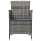 Garten-Essstühle 2 Stk. Poly Rattan Grau Garten-Essstühle 2 Stk. Poly Rattan Grau