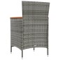 Garten-Essstühle 2 Stk. Poly Rattan Grau Garten-Essstühle 2 Stk. Poly Rattan Grau