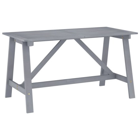 vidaXL Garten-Esstisch Grau 140x70x73,5 cm Akazie Massivholz