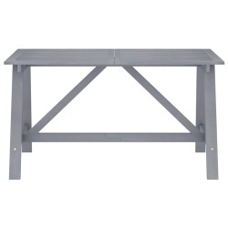 vidaXL Garten-Esstisch Grau 140x70x73,5 cm Akazie Massivholz