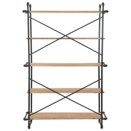 vidaXL Bücherregal aus massivem Tannenholz und Stahl 120x42x180 cm