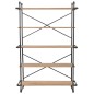 vidaXL Bücherregal aus massivem Tannenholz und Stahl 120x42x180 cm vidaXL Bücherregal aus massivem Tannenholz und Stahl 120x42x180 cm