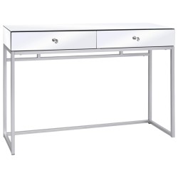 vidaXL Verspiegelter Konsolentisch aus Stahl und Glas 107x33x77 cm