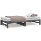 vidaXL Tagesbett Ausziehbar Grau 2x(75x190) cm Massivholz Kiefer vidaXL Tagesbett Ausziehbar Grau 2x(75x190) cm Massivholz Kiefer