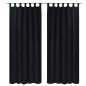 Vorhänge Gardinen aus Satin 2-teilig 140 x 175 cm Schwarz Vorhänge Gardinen aus Satin 2-teilig 140 x 175 cm Schwarz