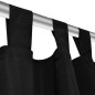 Vorhänge Gardinen aus Satin 2-teilig 140 x 175 cm Schwarz Vorhänge Gardinen aus Satin 2-teilig 140 x 175 cm Schwarz