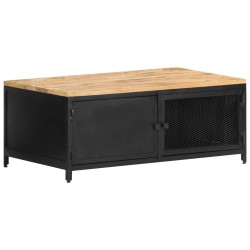 vidaXL Couchtisch 90x50x37 cm Raues Mango-Massivholz 