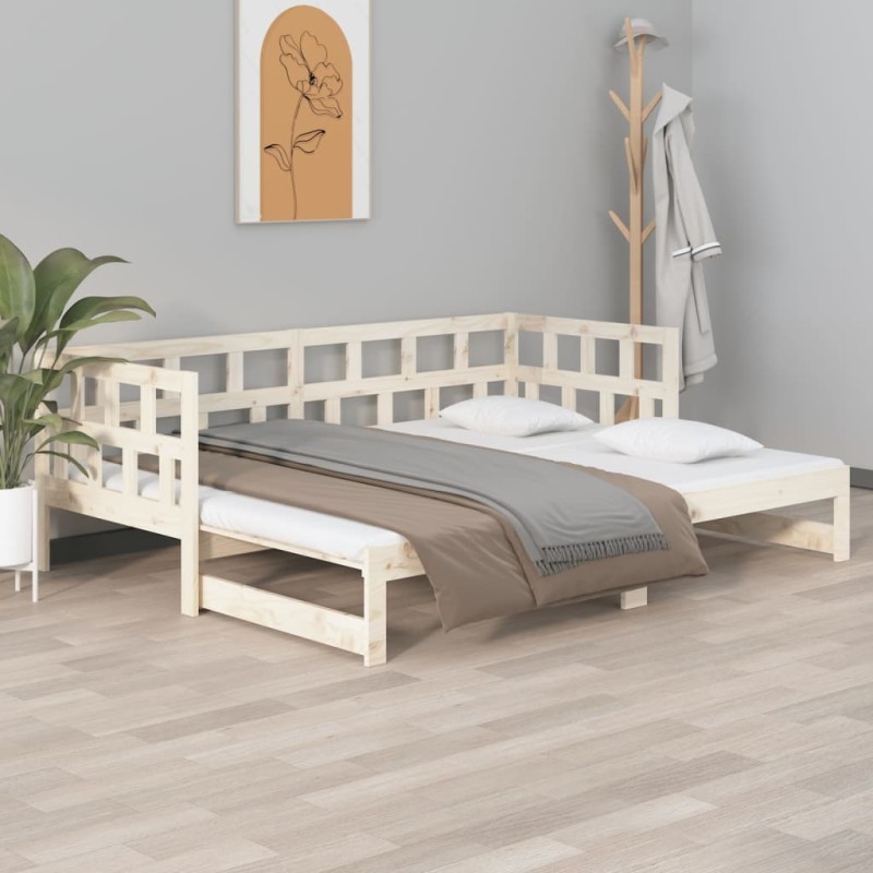 vidaXL Tagesbett Ausziehbar Massivholz Kiefer 2x(90x200) cm vidaXL Tagesbett Ausziehbar Massivholz Kiefer 2x(90x200) cm