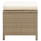 Gartenhocker 4 Stk. mit Sitzkissen Poly Rattan Beige Gartenhocker 4 Stk. mit Sitzkissen Poly Rattan Beige