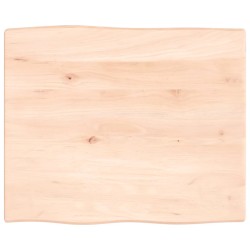 vidaXL Tischplatte 60x50x2 cm Massivholz Eiche Unbehandelt Baumkante