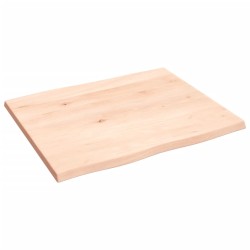 vidaXL Tischplatte 60x50x2 cm Massivholz Eiche Unbehandelt Baumkante