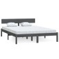 vidaXL Massivholzbett Grau Kiefer 140x190 cm vidaXL Massivholzbett Grau Kiefer 140x190 cm