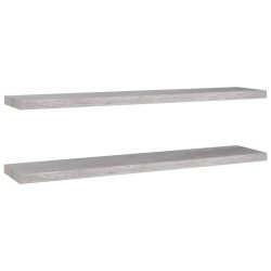 vidaXL Schweberegale 2 Stk. Betongrau 120x23,5x3,8 cm MDF