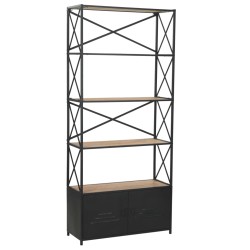 vidaXL Bücherregal aus massivem Tannenholz und Stahl 80x32,5x180 cm