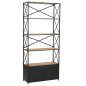 vidaXL Bücherregal aus massivem Tannenholz und Stahl 80x32,5x180 cm vidaXL Bücherregal aus massivem Tannenholz und Stahl 80x32,5x180 cm