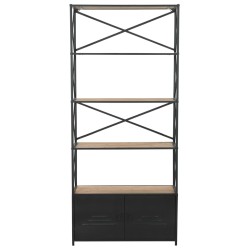 vidaXL Bücherregal aus massivem Tannenholz und Stahl 80x32,5x180 cm