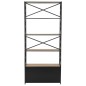 vidaXL Bücherregal aus massivem Tannenholz und Stahl 80x32,5x180 cm vidaXL Bücherregal aus massivem Tannenholz und Stahl 80x32,5x180 cm