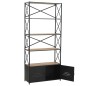 vidaXL Bücherregal aus massivem Tannenholz und Stahl 80x32,5x180 cm vidaXL Bücherregal aus massivem Tannenholz und Stahl 80x32,5x180 cm