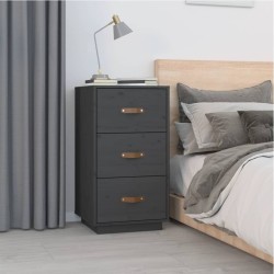 vidaXL Nachttisch Grau 40x40x75 cm Massivholz Kiefer
