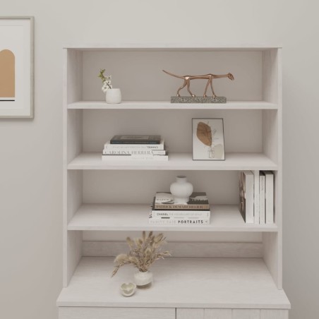 vidaXL Highboard-Oberteil HAMAR Weiß 90x30x100 cm Massivholz