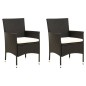 Gartenstühle mit Kissen 2 Stk. Poly Rattan Schwarz Gartenstühle mit Kissen 2 Stk. Poly Rattan Schwarz