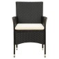 Gartenstühle mit Kissen 2 Stk. Poly Rattan Schwarz Gartenstühle mit Kissen 2 Stk. Poly Rattan Schwarz