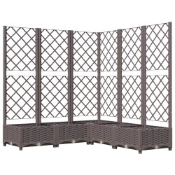 vidaXL Pflanzkübel mit Rankgitter Braun 120x120x121,5 cm PP