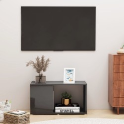 vidaXL TV-Schrank Hochglanz-Grau 60x24x32 cm Holzwerkstoff